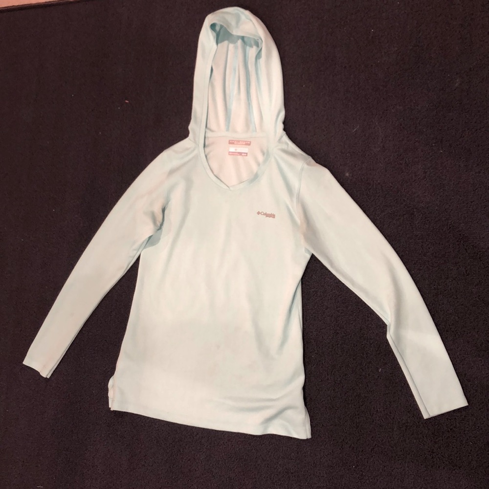 Columbia PFG Teal Hooded Long Sleeve